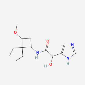 molecular formula C14H23N3O3 B7445758 N-(2,2-diethyl-3-methoxycyclobutyl)-2-hydroxy-2-(1H-imidazol-5-yl)acetamide 