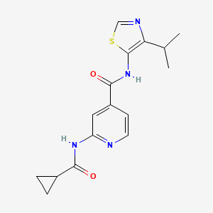 2-(cyclopropanecarbonylamino)-N-(4-propan-2-yl-1,3-thiazol-5-yl)pyridine-4-carboxamide