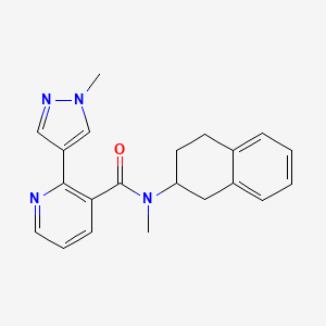 molecular formula C21H22N4O B7445821 N-methyl-2-(1-methylpyrazol-4-yl)-N-(1,2,3,4-tetrahydronaphthalen-2-yl)pyridine-3-carboxamide 