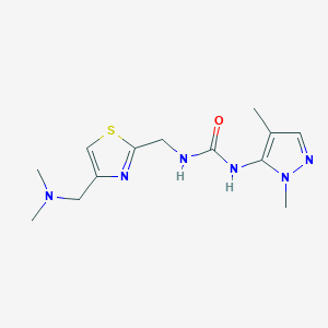 molecular formula C13H20N6OS B7445825 1-[[4-[(Dimethylamino)methyl]-1,3-thiazol-2-yl]methyl]-3-(2,4-dimethylpyrazol-3-yl)urea 