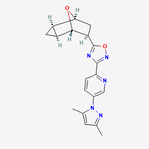 molecular formula C19H19N5O2 B7445828 3-[5-(3,5-dimethylpyrazol-1-yl)pyridin-2-yl]-5-[(1S,2R,4S,5S,6R)-8-oxatricyclo[3.2.1.02,4]octan-6-yl]-1,2,4-oxadiazole 