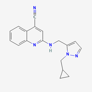 2-[[2-(Cyclopropylmethyl)pyrazol-3-yl]methylamino]quinoline-4-carbonitrile