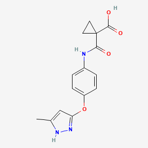 1-[[4-[(5-methyl-1H-pyrazol-3-yl)oxy]phenyl]carbamoyl]cyclopropane-1-carboxylic acid