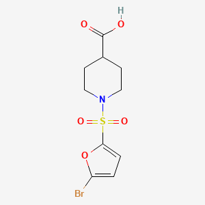 molecular formula C10H12BrNO5S B7445856 1-(5-Bromofuran-2-yl)sulfonylpiperidine-4-carboxylic acid 