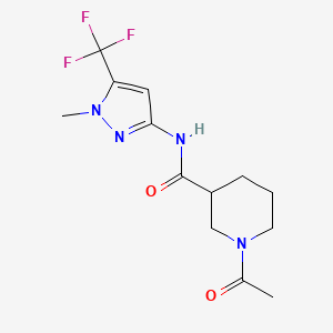 1-acetyl-N-[1-methyl-5-(trifluoromethyl)pyrazol-3-yl]piperidine-3-carboxamide