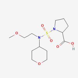 molecular formula C13H24N2O6S B7445876 1-[2-Methoxyethyl(oxan-4-yl)sulfamoyl]pyrrolidine-2-carboxylic acid 