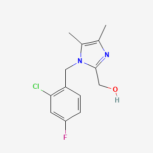 molecular formula C13H14ClFN2O B7445888 [1-[(2-Chloro-4-fluorophenyl)methyl]-4,5-dimethylimidazol-2-yl]methanol 