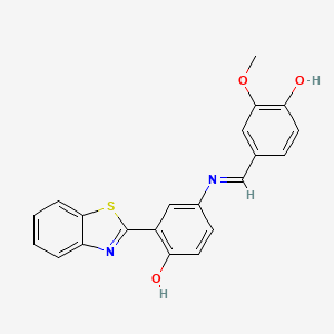 4-[[3-(1,3-Benzothiazol-2-yl)-4-hydroxyphenyl]iminomethyl]-2-methoxyphenol