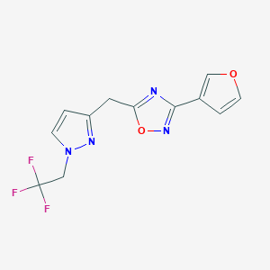 3-(Furan-3-yl)-5-[[1-(2,2,2-trifluoroethyl)pyrazol-3-yl]methyl]-1,2,4-oxadiazole