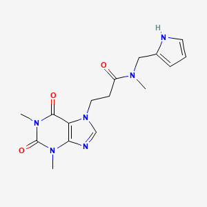 molecular formula C16H20N6O3 B7445934 3-(1,3-dimethyl-2,6-dioxopurin-7-yl)-N-methyl-N-(1H-pyrrol-2-ylmethyl)propanamide 