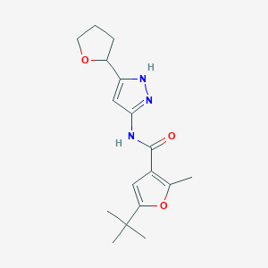 molecular formula C17H23N3O3 B7445938 5-tert-butyl-2-methyl-N-[5-(oxolan-2-yl)-1H-pyrazol-3-yl]furan-3-carboxamide 