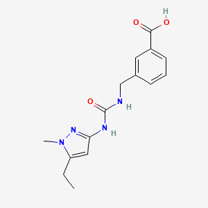 3-[[(5-Ethyl-1-methylpyrazol-3-yl)carbamoylamino]methyl]benzoic acid