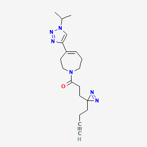 molecular formula C19H26N6O B7445963 3-(3-But-3-ynyldiazirin-3-yl)-1-[4-(1-propan-2-yltriazol-4-yl)-2,3,6,7-tetrahydroazepin-1-yl]propan-1-one 