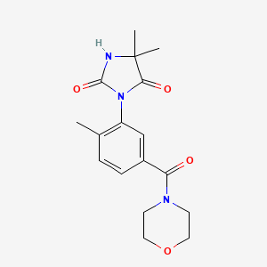 molecular formula C17H21N3O4 B7445988 5,5-Dimethyl-3-[2-methyl-5-(morpholine-4-carbonyl)phenyl]imidazolidine-2,4-dione 