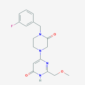 4-[4-[(3-fluorophenyl)methyl]-3-oxopiperazin-1-yl]-2-(methoxymethyl)-1H-pyrimidin-6-one