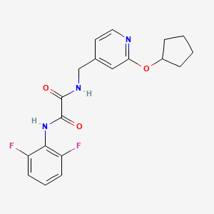 molecular formula C19H19F2N3O3 B7446037 N-[(2-cyclopentyloxypyridin-4-yl)methyl]-N'-(2,6-difluorophenyl)oxamide 