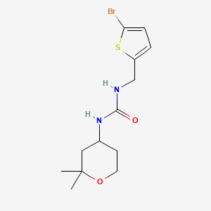 molecular formula C13H19BrN2O2S B7446075 1-[(5-Bromothiophen-2-yl)methyl]-3-(2,2-dimethyloxan-4-yl)urea 