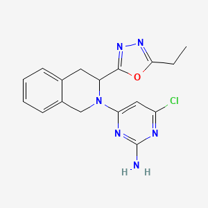 molecular formula C17H17ClN6O B7446104 4-chloro-6-[3-(5-ethyl-1,3,4-oxadiazol-2-yl)-3,4-dihydro-1H-isoquinolin-2-yl]pyrimidin-2-amine 