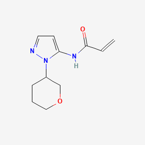 molecular formula C11H15N3O2 B7446172 N-[1-(oxan-3-yl)-1H-pyrazol-5-yl]prop-2-enamide 