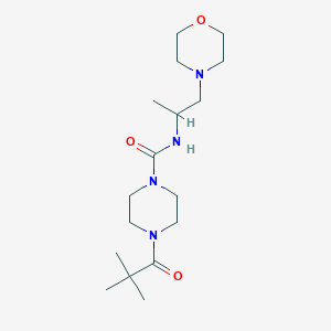 molecular formula C17H32N4O3 B7446176 4-(2,2-dimethylpropanoyl)-N-(1-morpholin-4-ylpropan-2-yl)piperazine-1-carboxamide 