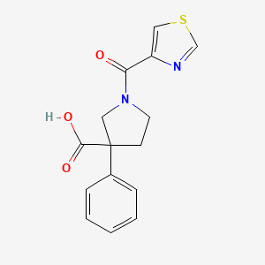 3-Phenyl-1-(1,3-thiazole-4-carbonyl)pyrrolidine-3-carboxylic acid