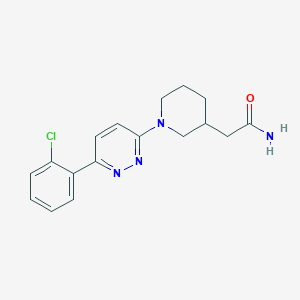 molecular formula C17H19ClN4O B7446197 2-[1-[6-(2-Chlorophenyl)pyridazin-3-yl]piperidin-3-yl]acetamide 