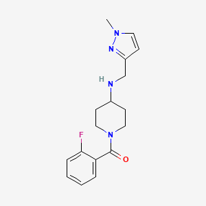 (2-Fluorophenyl)-[4-[(1-methylpyrazol-3-yl)methylamino]piperidin-1-yl]methanone