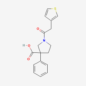 3-Phenyl-1-(2-thiophen-3-ylacetyl)pyrrolidine-3-carboxylic acid