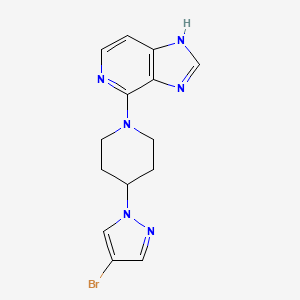 molecular formula C14H15BrN6 B7446250 4-[4-(4-bromopyrazol-1-yl)piperidin-1-yl]-1H-imidazo[4,5-c]pyridine 