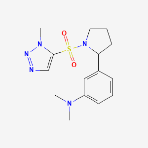 molecular formula C15H21N5O2S B7446269 N,N-dimethyl-3-[1-(3-methyltriazol-4-yl)sulfonylpyrrolidin-2-yl]aniline 