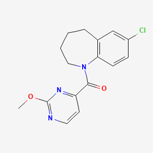 molecular formula C16H16ClN3O2 B7446280 (7-Chloro-2,3,4,5-tetrahydro-1-benzazepin-1-yl)-(2-methoxypyrimidin-4-yl)methanone 