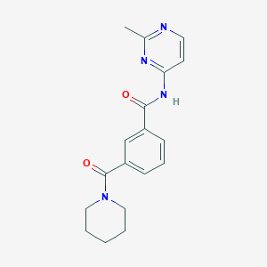 molecular formula C18H20N4O2 B7446281 N-(2-methylpyrimidin-4-yl)-3-(piperidine-1-carbonyl)benzamide 