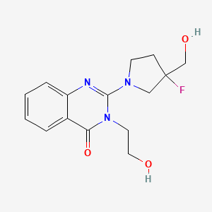 2-[3-Fluoro-3-(hydroxymethyl)pyrrolidin-1-yl]-3-(2-hydroxyethyl)quinazolin-4-one