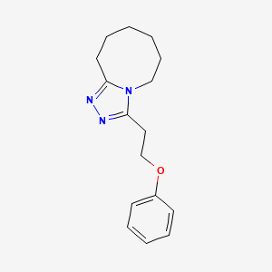 molecular formula C16H21N3O B7446297 3-(2-Phenoxyethyl)-5,6,7,8,9,10-hexahydro-[1,2,4]triazolo[4,3-a]azocine 