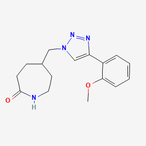 molecular formula C16H20N4O2 B7446303 5-[[4-(2-Methoxyphenyl)triazol-1-yl]methyl]azepan-2-one 