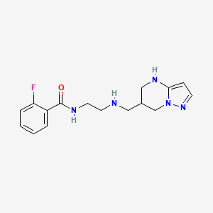 molecular formula C16H20FN5O B7446337 2-fluoro-N-[2-(4,5,6,7-tetrahydropyrazolo[1,5-a]pyrimidin-6-ylmethylamino)ethyl]benzamide 