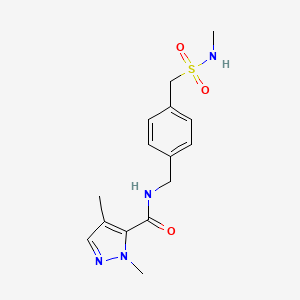 molecular formula C15H20N4O3S B7446345 2,4-dimethyl-N-[[4-(methylsulfamoylmethyl)phenyl]methyl]pyrazole-3-carboxamide 