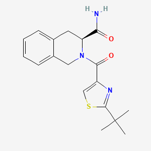 molecular formula C18H21N3O2S B7446363 (3S)-2-(2-tert-butyl-1,3-thiazole-4-carbonyl)-3,4-dihydro-1H-isoquinoline-3-carboxamide 