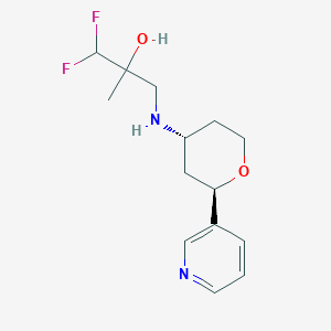 1,1-difluoro-2-methyl-3-[[(2R,4R)-2-pyridin-3-yloxan-4-yl]amino]propan-2-ol