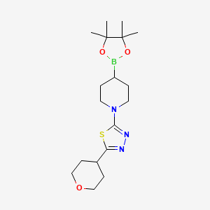 1-[5-(Oxan-4-yl)-1,3,4-thiadiazol-2-yl]-4-(tetramethyl-1,3,2-dioxaborolan-2-yl)piperidine