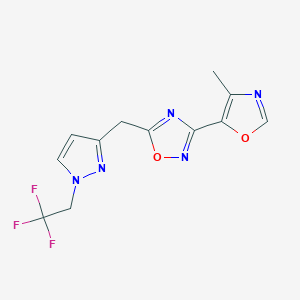 3-(4-Methyl-1,3-oxazol-5-yl)-5-[[1-(2,2,2-trifluoroethyl)pyrazol-3-yl]methyl]-1,2,4-oxadiazole