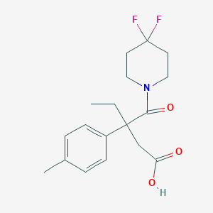 3-(4,4-Difluoropiperidine-1-carbonyl)-3-(4-methylphenyl)pentanoic acid