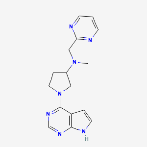 molecular formula C16H19N7 B7446450 N-methyl-N-(pyrimidin-2-ylmethyl)-1-(7H-pyrrolo[2,3-d]pyrimidin-4-yl)pyrrolidin-3-amine 