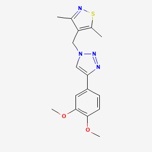 molecular formula C16H18N4O2S B7446453 4-[[4-(3,4-Dimethoxyphenyl)triazol-1-yl]methyl]-3,5-dimethyl-1,2-thiazole 