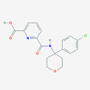 6-[[4-(4-Chlorophenyl)oxan-4-yl]carbamoyl]pyridine-2-carboxylic acid