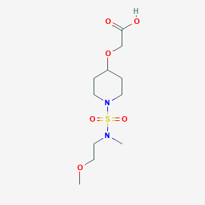 molecular formula C11H22N2O6S B7446471 2-[1-[2-Methoxyethyl(methyl)sulfamoyl]piperidin-4-yl]oxyacetic acid 