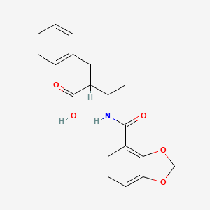 3-(1,3-Benzodioxole-4-carbonylamino)-2-benzylbutanoic acid