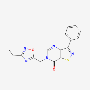 6-[(3-Ethyl-1,2,4-oxadiazol-5-yl)methyl]-3-phenyl-[1,2]thiazolo[4,5-d]pyrimidin-7-one