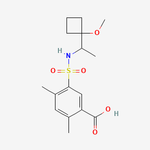 molecular formula C16H23NO5S B7446487 5-[1-(1-Methoxycyclobutyl)ethylsulfamoyl]-2,4-dimethylbenzoic acid 