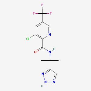 molecular formula C12H11ClF3N5O B7446489 3-chloro-N-[2-(2H-triazol-4-yl)propan-2-yl]-5-(trifluoromethyl)pyridine-2-carboxamide 